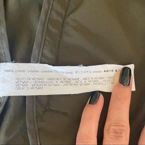 Zara Basic Green Lightweight Zipper Jacket Medium Spring - Picture 4 of 9